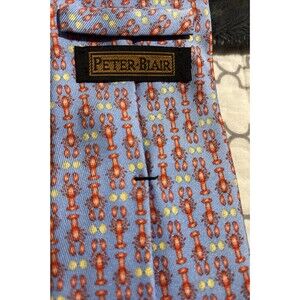 Peter Blair Whimsical Repeating Lobsters 100%‎ Silk Y2K